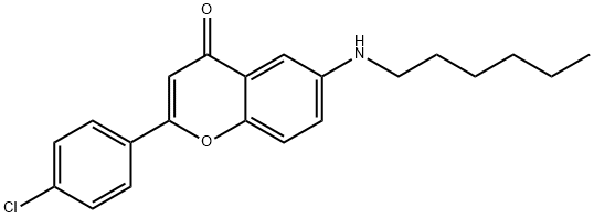 2-(4-Chlorophenyl)-6-(hexylamino)-4H-chromen-4-one Structure