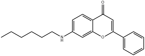 7-(Hexylamino)-2-phenyl-4H-chromen-4-one 구조식 이미지