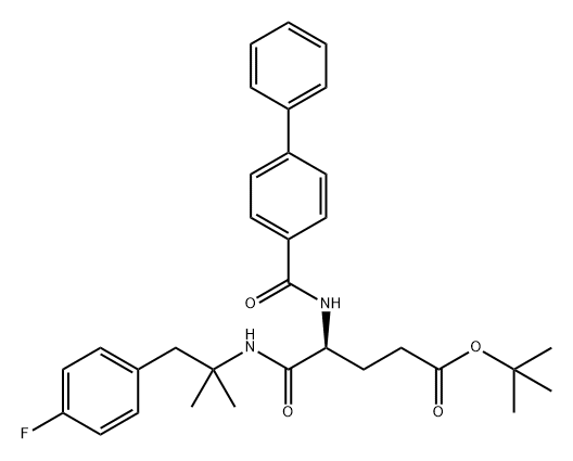 Pentanoic acid, 4-[([1,1'-biphenyl]-4-ylcarbonyl)amino]-5-[[2-(4-fluorophenyl)-1,1-dimethylethyl]amino]-5-oxo-, 1,1-dimethylethyl ester, (4S)- Structure