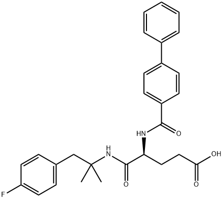 Pentanoic acid, 4-[([1,1'-biphenyl]-4-ylcarbonyl)amino]-5-[[2-(4-fluorophenyl)-1,1-dimethylethyl]amino]-5-oxo-, (4S)- Structure