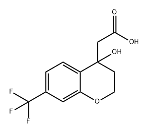 2H-1-Benzopyran-4-acetic acid, 3,4-dihydro-4-hydroxy-7-(trifluoromethyl)- Structure