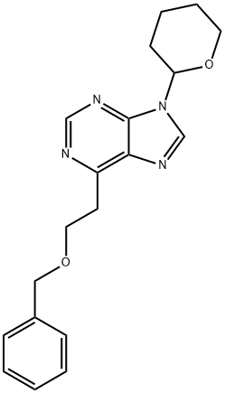6-(2-(Benzyloxy)ethyl)-9-(tetrahydro-2H-pyran-2-yl)-9H-purine Structure