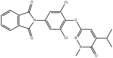 1H-Isoindole-1,3(2H)-dione, 2-[3,5-dichloro-4-[[1,6-dihydro-1-methyl-5-(1-methylethyl)-6-oxo-3-pyridazinyl]oxy]phenyl]- Structure