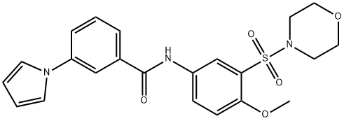 Benzamide, N-[4-methoxy-3-(4-morpholinylsulfonyl)phenyl]-3-(1H-pyrrol-1-yl)- Structure