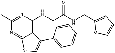 N-[(furan-2-yl)methyl]-2-({2-methyl-5-phenylthieno [2,3-d]pyrimidin-4-yl}amino)acetamide 구조식 이미지