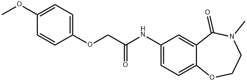 Acetamide, 2-(4-methoxyphenoxy)-N-(2,3,4,5-tetrahydro-4-methyl-5-oxo-1,4-benzoxazepin-7-yl)- 구조식 이미지