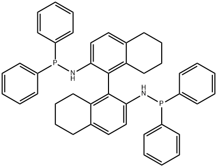 N2,N2'-Bis(diphenylphosphanyl)-5,5',6,6',7,7',8,8'-octahydro-[1,1'-binaphthalene]-2,2'-diamine 구조식 이미지