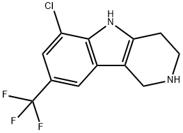 1H-Pyrido[4,3-b]indole, 6-chloro-2,3,4,5-tetrahydro-8-(trifluoromethyl)- 구조식 이미지