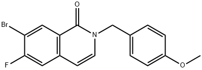 7-Bromo-6-fluoro-2-(4-methoxybenzyl)isoquinolin-1(2H)-one 구조식 이미지