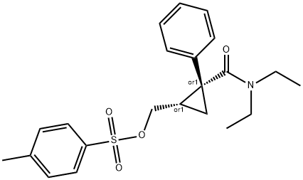 (1R,2S)-rel-N,N-Diethyl-2-[[[(4-methylphenyl)sulfonyl]oxy]methyl]-1-phenyl-cyclopropanecarboxamide Structure
