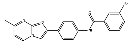 Benzamide, 3-bromo-N-[4-(7-methylimidazo[1,2-a]pyrimidin-2-yl)phenyl]- Structure