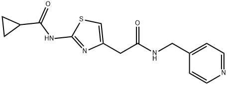 4-Thiazoleacetamide, 2-[(cyclopropylcarbonyl)amino]-N-(4-pyridinylmethyl)- Structure