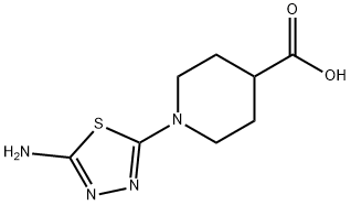 1-(5-amino-1,3,4-thiadiazol-2-yl)-4-piperidinecarboxylic acid Structure