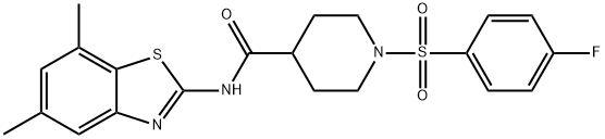 N-(5,7-Dimethyl-2-benzothiazolyl)-1-[(4-fluorophenyl)sulfonyl]-4-piperidinecarboxamide Structure
