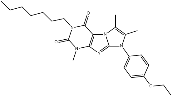 1H-?Imidazo[2,?1-?f]?purine-?2,?4(3H,?8H)?-?dione, 8-?(4-?ethoxyphenyl)?-?3-?heptyl-?1,?6,?7-?trimethyl- Structure