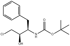 Carbamic acid, N-[(1R,2R)-3-chloro-2-hydroxy-1-(phenylmethyl)propyl]-, 1,1-dimethylethyl ester Structure