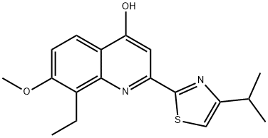 8-Ethyl-2-(4-isopropylthiazol-2-yl)-7-methoxyquinolin-4-ol Structure