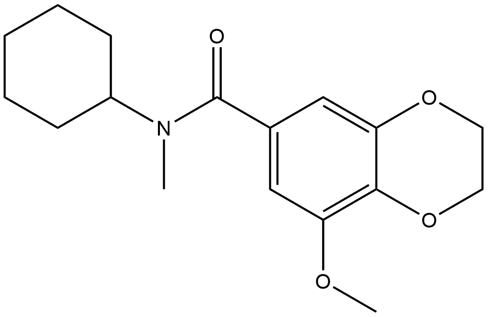 N-Cyclohexyl-2,3-dihydro-8-methoxy-N-methyl-1,4-benzodioxin-6-carboxamide Structure