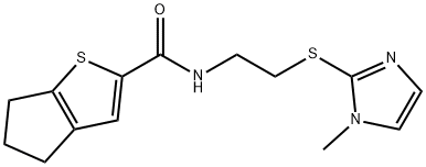 4H-Cyclopenta[b]thiophene-2-carboxamide, 5,6-dihydro-N-[2-[(1-methyl-1H-imidazol-2-yl)thio]ethyl]- Structure