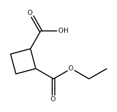 1,2-Cyclobutanedicarboxylic acid, 1-ethyl ester Structure