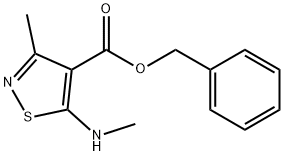 4-Isothiazolecarboxylic acid, 3-methyl-5-(methylamino)-, phenylmethyl ester Structure