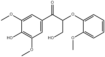 1-Propanone, 3-hydroxy-1-(4-hydroxy-3,5-dimethoxyphenyl)-2-(2-methoxyphenoxy)- 구조식 이미지