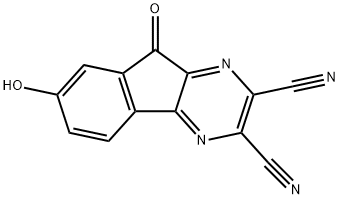 9H-Indeno[1,2-b]pyrazine-2,3-dicarbonitrile, 7-hydroxy-9-oxo- Structure