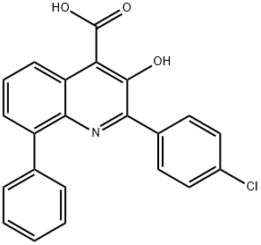 2-(4-Chlorophenyl)-3-hydroxy-8-phenylquinoline-4-carboxylic acid 구조식 이미지