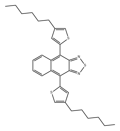 Naphtho[2,3-c][1,2,5]thiadiazole, 4,9-bis(4-hexyl-2-thienyl)- Structure