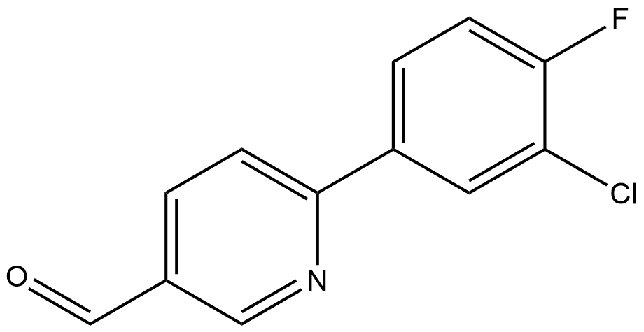 6-(3-Chloro-4-fluorophenyl)-3-pyridinecarboxaldehyde Structure