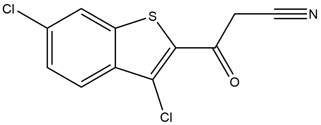 JR-8054, 3-(3,6-Dichlorobenzo[b]thiophen-2-yl)-3-oxopropanenitrile, 97% 구조식 이미지