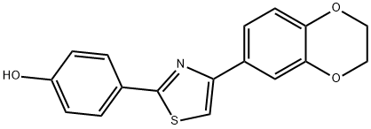 JR-6635, 4-(4-(2,3-Dihydrobenzo[b][1,4]dioxin-7-yl)thiazol-2-yl)phenol, 97% 구조식 이미지