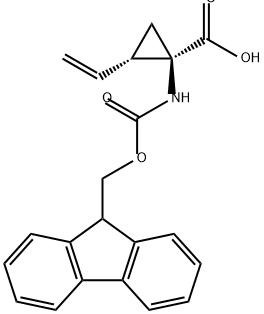 Cyclopropanecarboxylic acid, 2-ethenyl-1-[[(9H-fluoren-9-ylmethoxy)carbonyl]amino]-, (1R,2S)- Structure