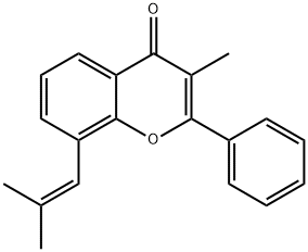 3-Methyl-8-(2-methylprop-1-en-1-yl)-2-phenyl-4H-chromen-4-one Structure