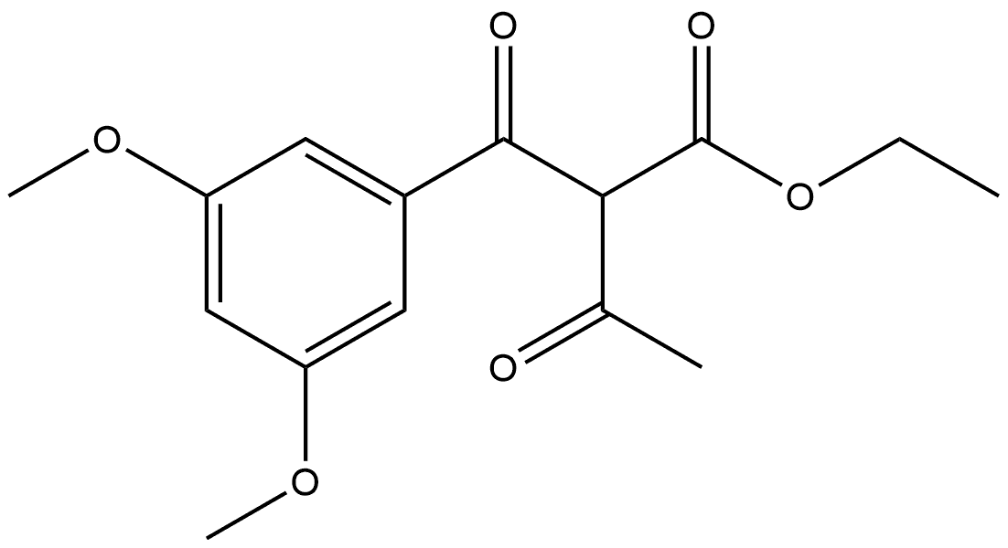 Benzenepropanoic acid, α-acetyl-3,5-dimethoxy-β-oxo-, ethyl ester Structure
