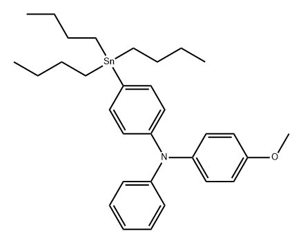 Benzenamine, N-(4-methoxyphenyl)-N-phenyl-4-(tributylstannyl)- Structure