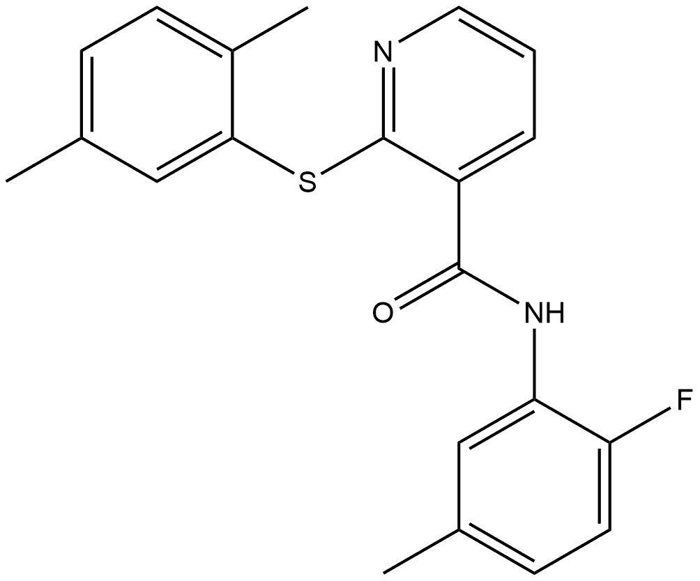 2-[(2,5-Dimethylphenyl)thio]-N-(2-fluoro-5-methylphenyl)-3-pyridinecarboxamide Structure