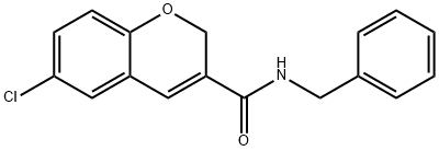 2H-1-Benzopyran-3-carboxamide, 6-chloro-N-(phenylmethyl)- Structure