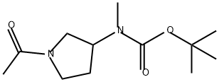 Carbamic acid, N-(1-acetyl-3-pyrrolidinyl)-N-methyl-, 1,1-dimethylethyl ester Structure