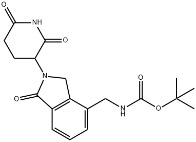 Carbamic acid, N-[[2-(2,6-dioxo-3-piperidinyl)-2,3-dihydro-1-oxo-1H-isoindol-4-yl]methyl]-, 1,1-dimethylethyl ester Structure