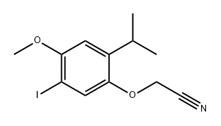 Acetonitrile, 2-[5-iodo-4-methoxy-2-(1-methylethyl)phenoxy]- Structure