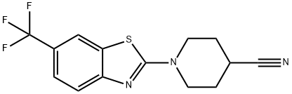 4-Piperidinecarbonitrile, 1-[6-(trifluoromethyl)-2-benzothiazolyl]- Structure