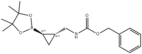 1R,2R-[2-(4,4,5,5-Tetramethyl-[1,3,2]dioxaborolan-2-yl)-cyclopropylmethyl]-carbamic acid benzyl ester Structure