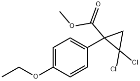 Cyclopropanecarboxylic acid, 2,2-dichloro-1-(4-ethoxyphenyl)-, methyl ester Structure