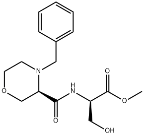 D-Serine, N-[[(3R)-4-(phenylmethyl)-3-morpholinyl]carbonyl]-, methyl ester Structure