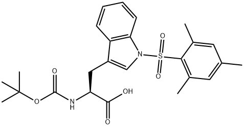 N-α-(t-Butoxycarbonyl)-1-(2-mesitylenesulfonyl)-L-tryptophan Structure