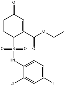 ethyl 6-(N-(2-chloro-4-fluorophenyl)sulfamoyl)-3-oxocyclohex-1-enecarboxylate Structure