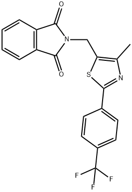 1H-Isoindole-1,3(2H)-dione, 2-[[4-methyl-2-[4-(trifluoromethyl)phenyl]-5-thiazolyl]methyl]- Structure