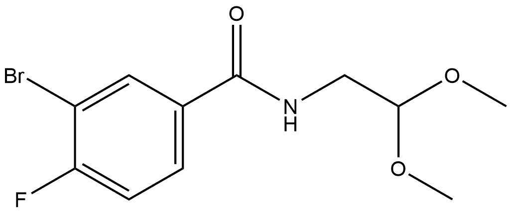 3-Bromo-N-(2,2-dimethoxyethyl)-4-fluorobenzamide Structure