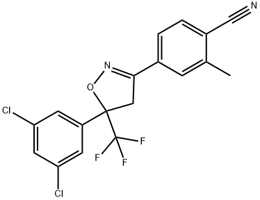 4-[5-(3,5-Dichlorophenyl)-4,5-dihydro-5-(trifluoromethyl)-3-isoxazolyl]-2-methylbenzonitrile Structure